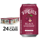 Virgil's Black Cherry Soda pack with 24 cans, with a single magenta can displayed next to it.