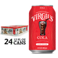 Virgil's Cola Soda pack with 24 cans, with a single red can displayed next to it.