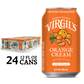 Virgil's Orange Cream Soda 24 pack, with a single orange can displayed next to it.