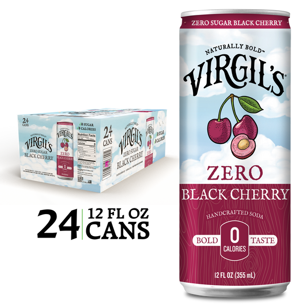 Virgil's Zero Sugar Black Cherry Soda 24 Pack - Cans - Drink