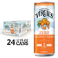 Virgil's Zero Sugar Orange Cream Soda pack with 24 slim cans, with a single slim can displayed next to it.
