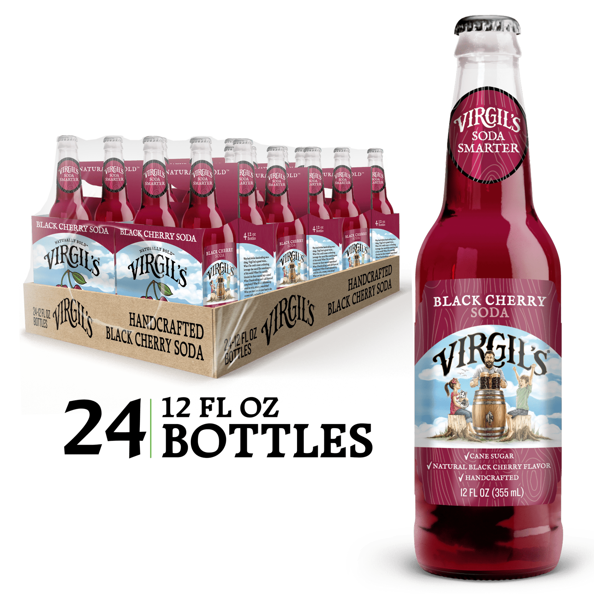 VIRGIL'S BLACK CHERRY SODA 24 PACK GLASS - Reed'sInc